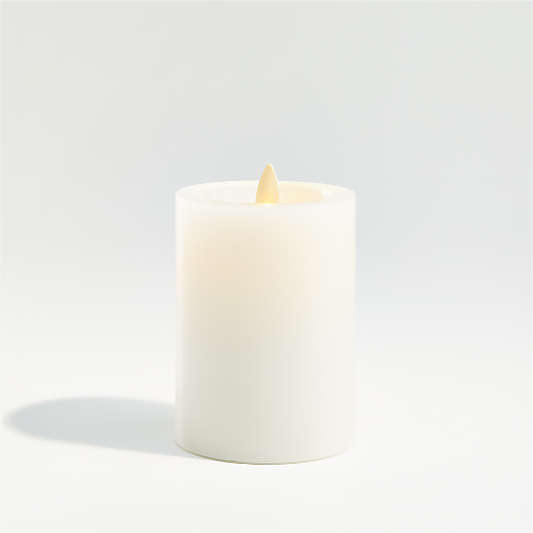 Warm White Flicker Flameless 3"x4" Wax Pillar Candle