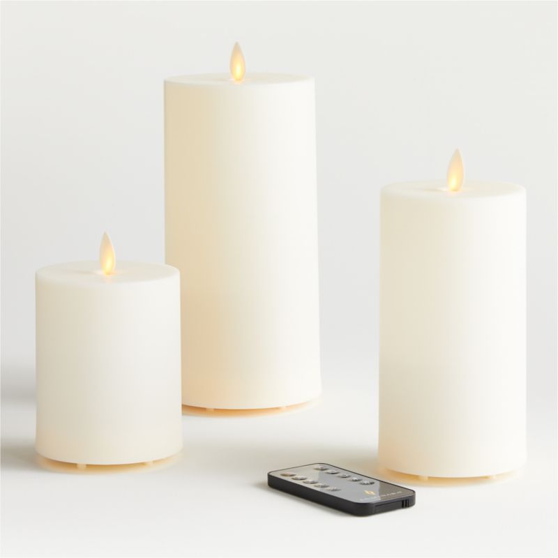 Flicker Outdoor Flameless Pillar Candle 3"x4"