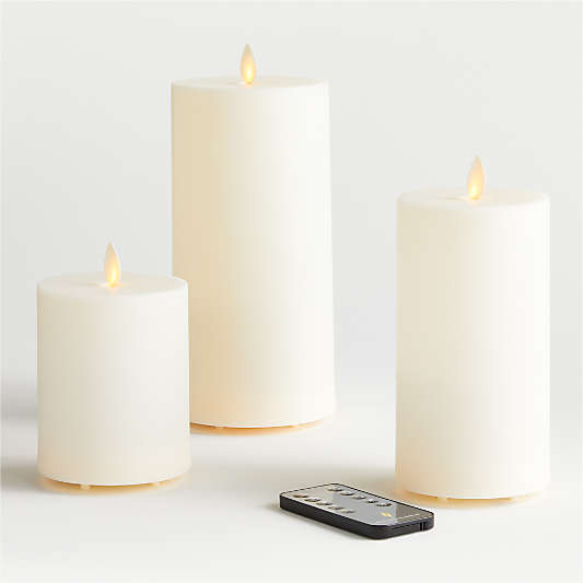 Flicker Outdoor Flameless Pillar Candles