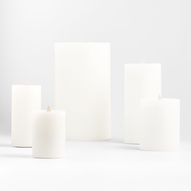 Warm White Flicker Flameless 6"x11" Wax Pillar Candle - image 2 of 5