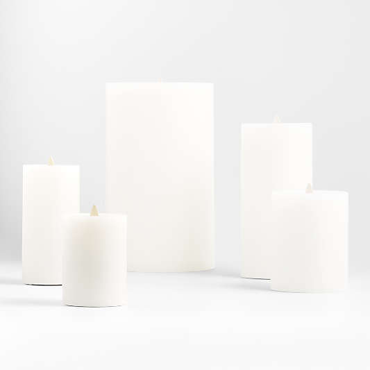 Warm White Flicker Flameless 6"x11" Wax Pillar Candle