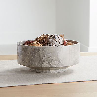 View Flint Grey Marble Bowl 9.5" details