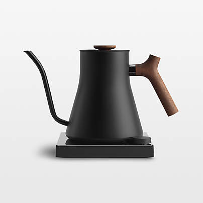Fellow Stagg EKG Pro Studio Electric Tea Kettle Matte Black with Walnut Accents