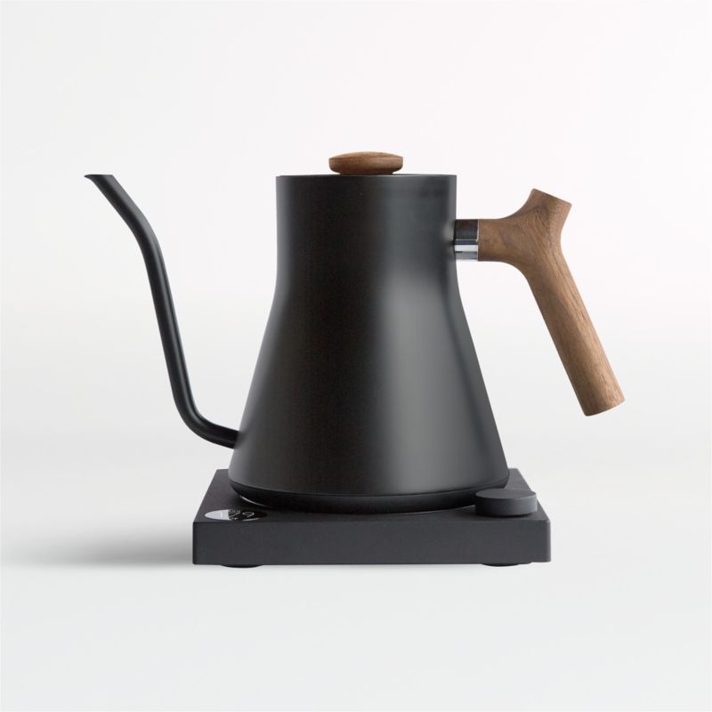 Fellow Stagg EKG Matte Black Electric Pour-Over Tea Kettle with Walnut Handle