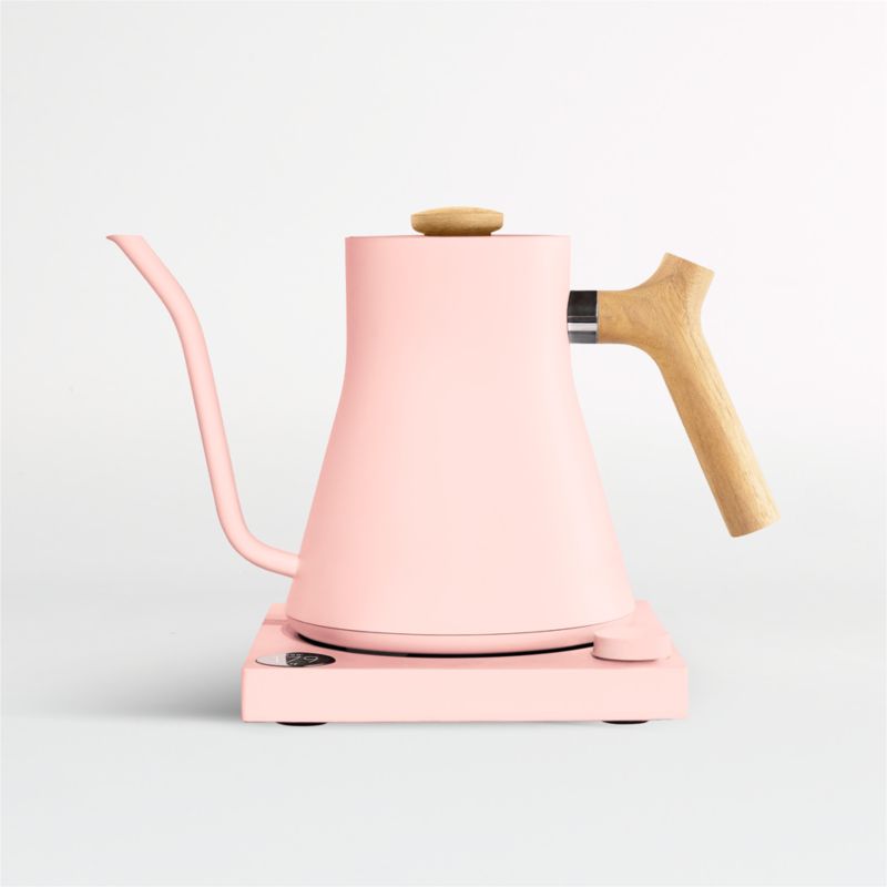 Fellow Stagg EKG Warm Pink Electric Pour-Over Tea Kettle with Maple Handle