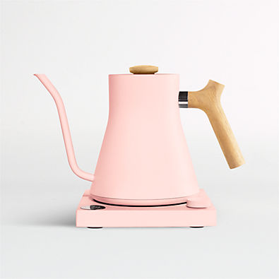 View Fellow Stagg EKG Electric Tea Kettle in Warm Pink with Maple Accents details