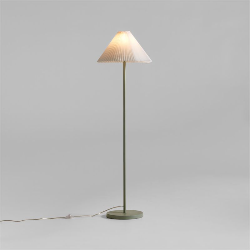 Flo Fluted Sage Green Kids Floor Lamp