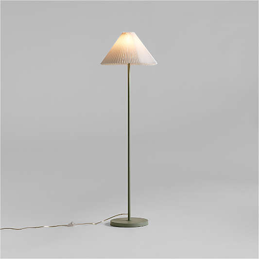 Flo Fluted Sage Green Kids Floor Lamp