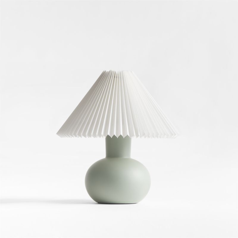 Flo Fluted Sage Green Ceramic Kids Table Lamp - image 8 of 12