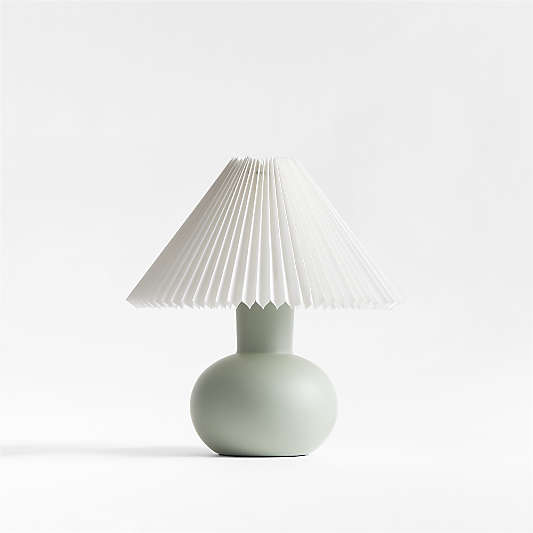 Flo Fluted Sage Green Ceramic Kids Table Lamp