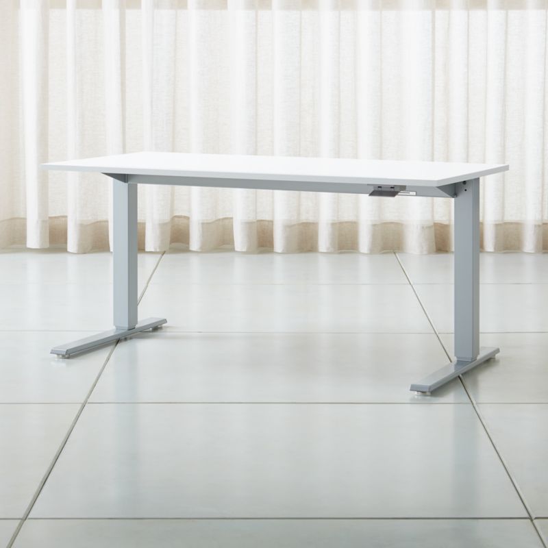 Humanscale Float Sit Stand 60 White, Crate And Barrel Desks White