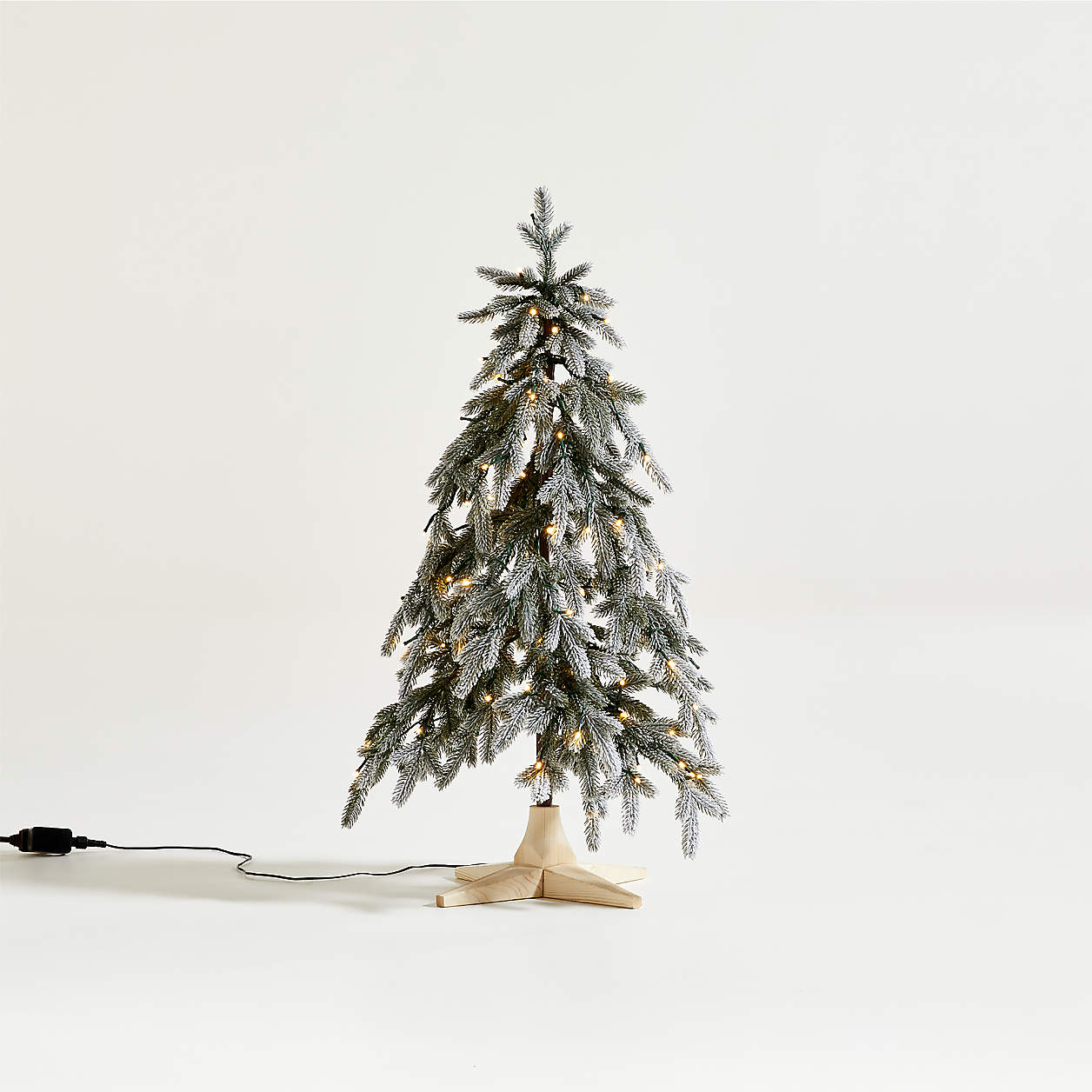 Flocked Downswept Christmas Tree 3' Crate & Barrel