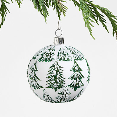View Flocked Tree Ball Christmas Ornament details