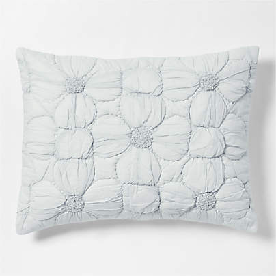 Flora Voile Organic Cotton Textured Pale Blue Standard Bed Pillow Sham