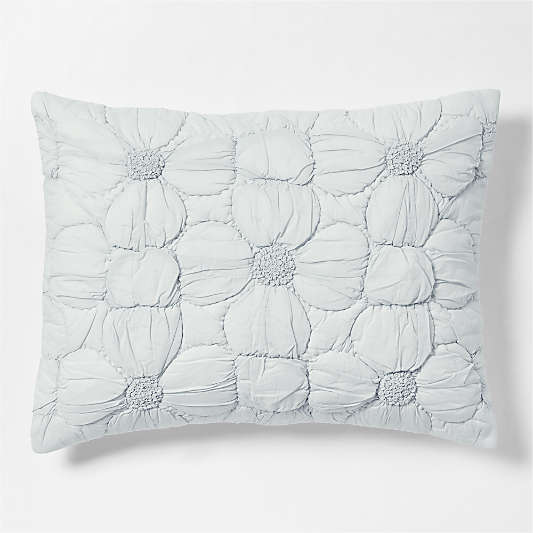 Flora Voile Organic Cotton Textured Pale Blue Standard Bed Pillow Sham