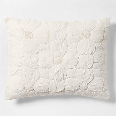 Flora Voile Organic Cotton Textured Pampas Ivory Standard Bed Pillow Sham