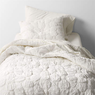 Flora Voile Organic Cotton Textured Pampas Ivory Twin XL Quilt