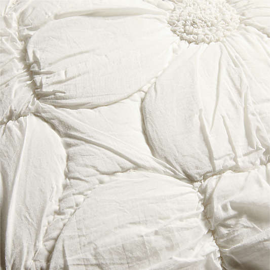 Flora Voile Textured Organic Cotton 20"x20" Pampas Ivory Throw Pillow