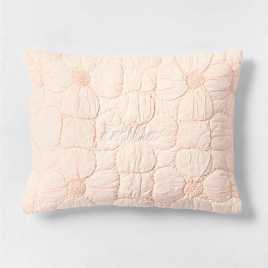 Flora Pink Tint Textured Organic Cotton Voile Kids Pillow Sham