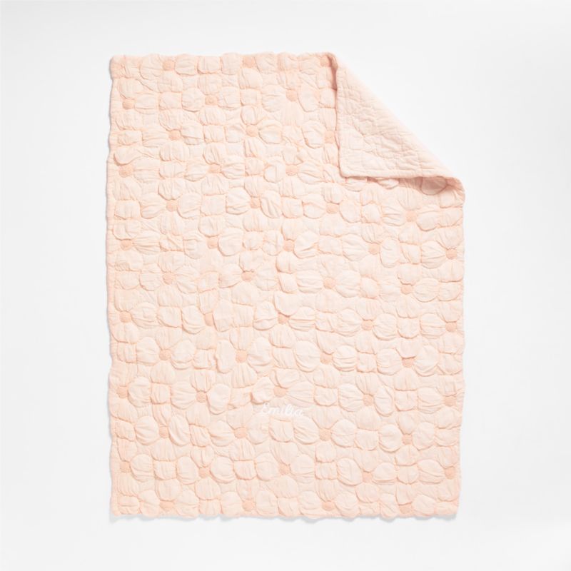 Flora Pink Tint Textured Organic Cotton Voile Kids Full/Queen Quilt - image 6 of 10