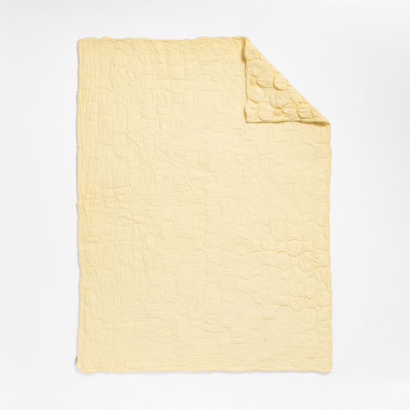 Flora Straw Yellow Textured Organic Cotton Voile Kids Full/Queen Quilt - image 5 of 7