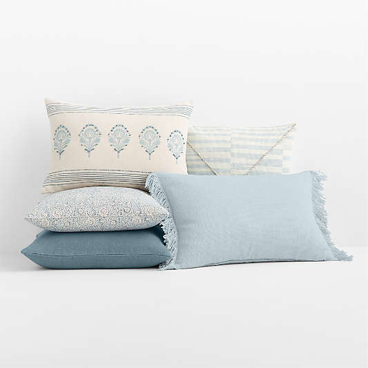 Floral Block Print Pale Blue