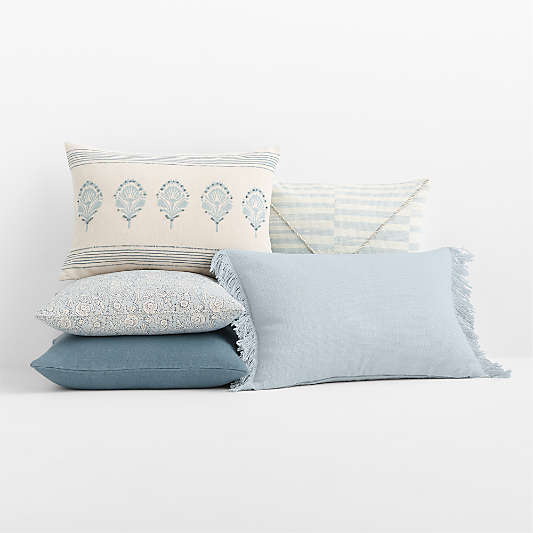 Floral Block Print Pale Blue