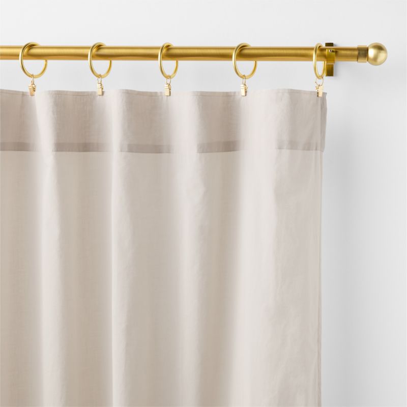 Floral Eyelet Natural Taupe Organic Cotton Sheer Window Curtain Panel 52"x84" - image 1 of 5