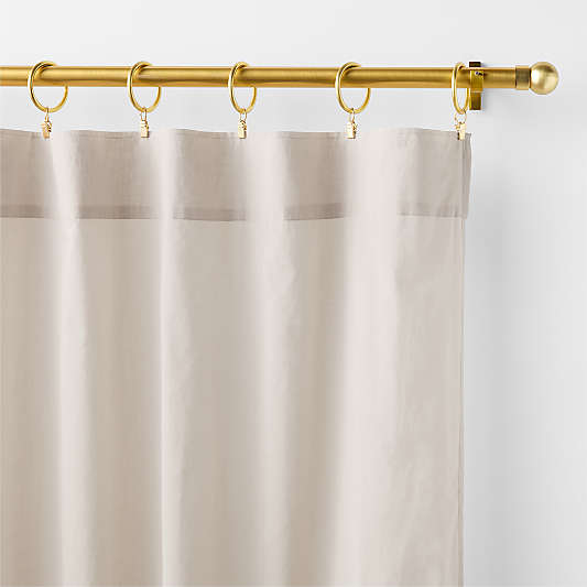 Floral Eyelet Natural Taupe Organic Cotton Sheer Window Curtain Panel 52"x96"