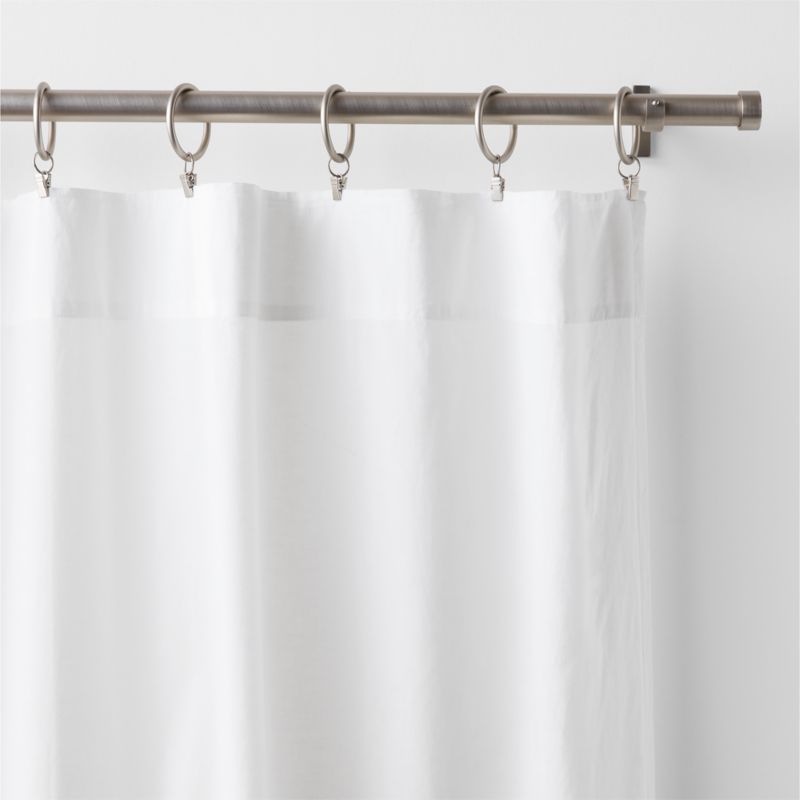 Floral Eyelet Crisp White Organic Cotton Sheer Window Curtain Panel 52"x84" - image 1 of 5