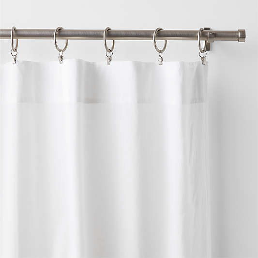 Floral Eyelet Crisp White Organic Cotton Sheer Window Curtain Panel 52"x120"