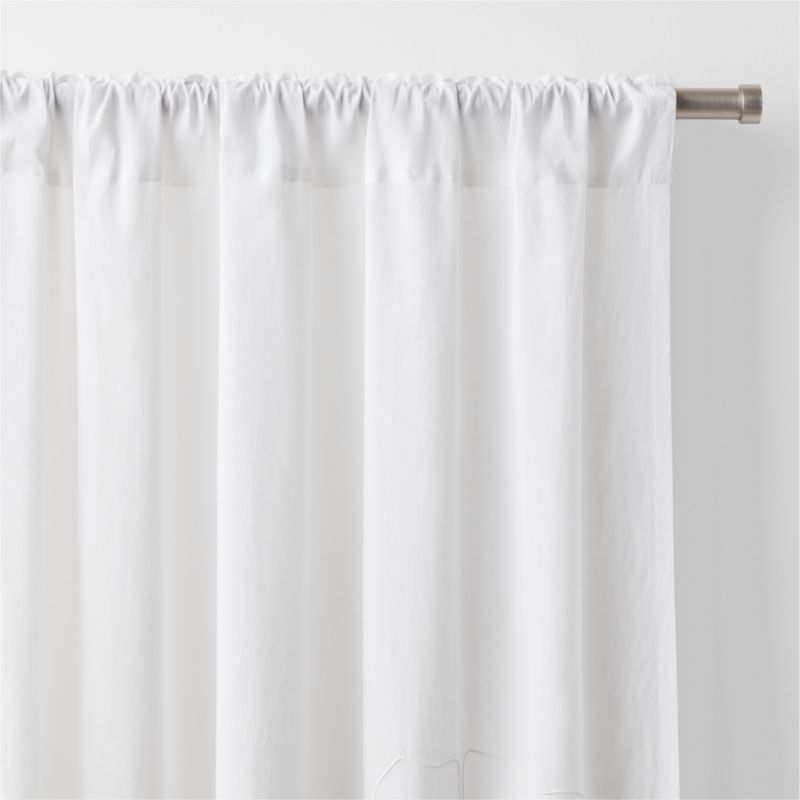 Floral Eyelet Crisp White Organic Cotton Sheer Window Curtain Panel 52"x84" - image 2 of 5