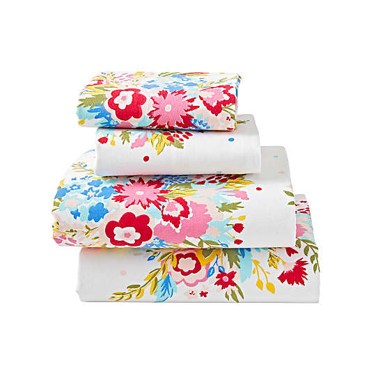 Floral Flannel Full Sheet Set