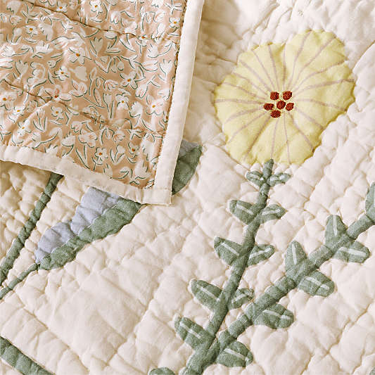 Floral Fields Organic Cotton Voile Kids Quilt