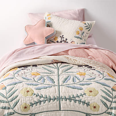 Floral Fields Organic Cotton Voile Kids Twin Quilt
