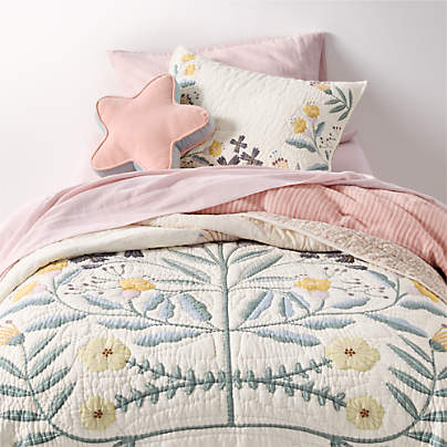 Floral Fields Organic Cotton Voile Kids Twin Quilt