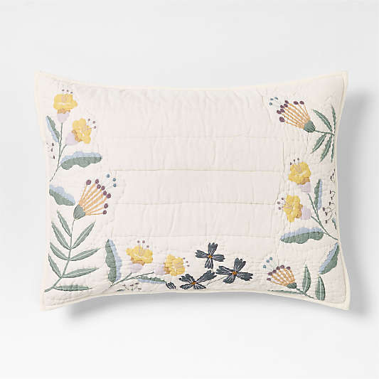 Floral Fields Organic Cotton Voile Kids Twin Pillow Sham