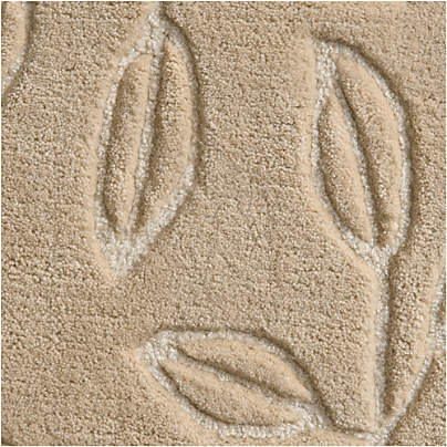 Floral Oval Pampas Ivory Kids Performance Area Rug Swatch