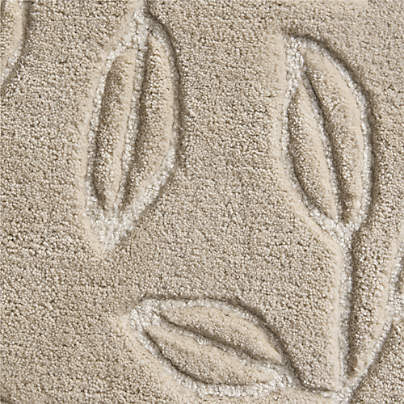 Floral Oval Pampas Ivory Kids Performance Area Rug Swatch
