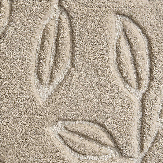 Floral Oval Pampas Ivory Kids Performance Area 12"x18" Rug Swatch