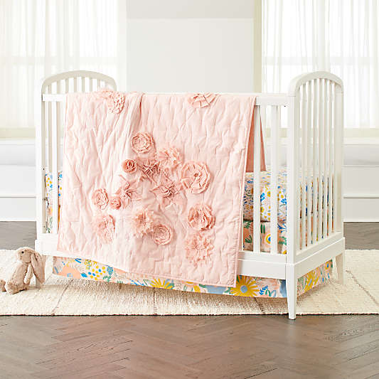 Blooming Floral Pink Baby Quilt