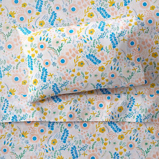 Organic Blooming Floral Toddler Sheet Set