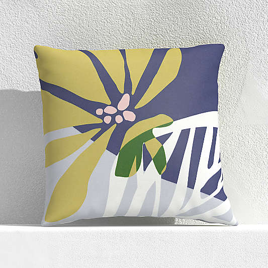 Floral Skeleton Leaf 20" Outdoor Pillow