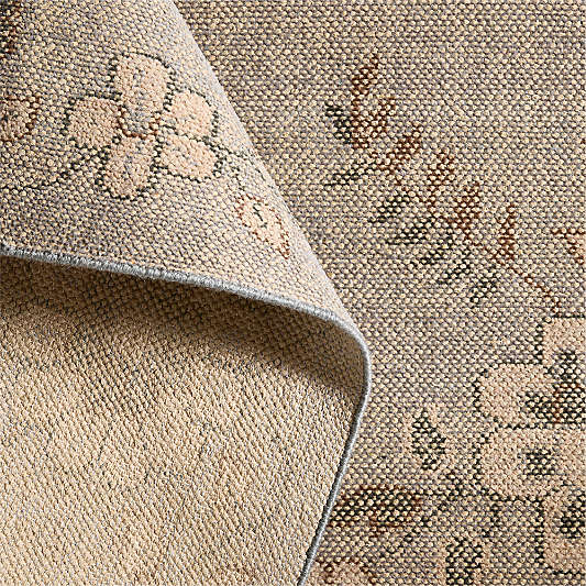 Florence Performance Traditional Floral Blue Handknotted Area Rug