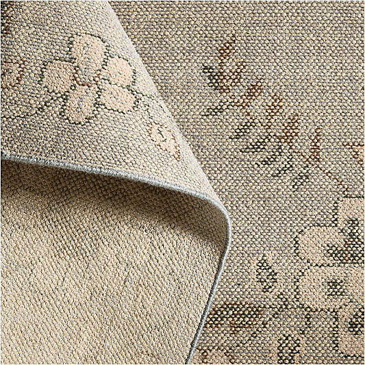 Florence Performance Traditional Floral Blue Handknotted Area Rug