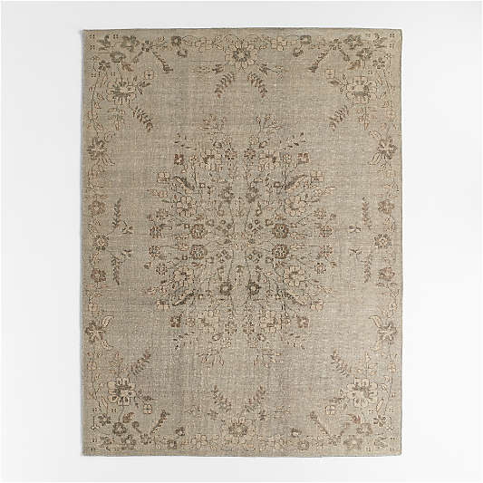 Florence Performance Traditional Floral Blue Handknotted Area Rug 9'x12'