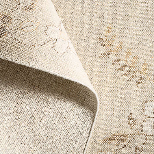 Florence Performance Traditional Floral Ivory Handknotted Area Rug