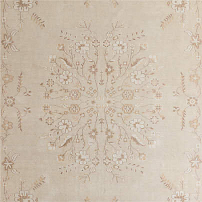 Florence Performance Traditional Floral Ivory Handknotted Area Rug 6'x9'