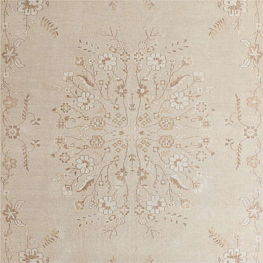 Florence Performance Traditional Floral Ivory Handknotted Area Rug