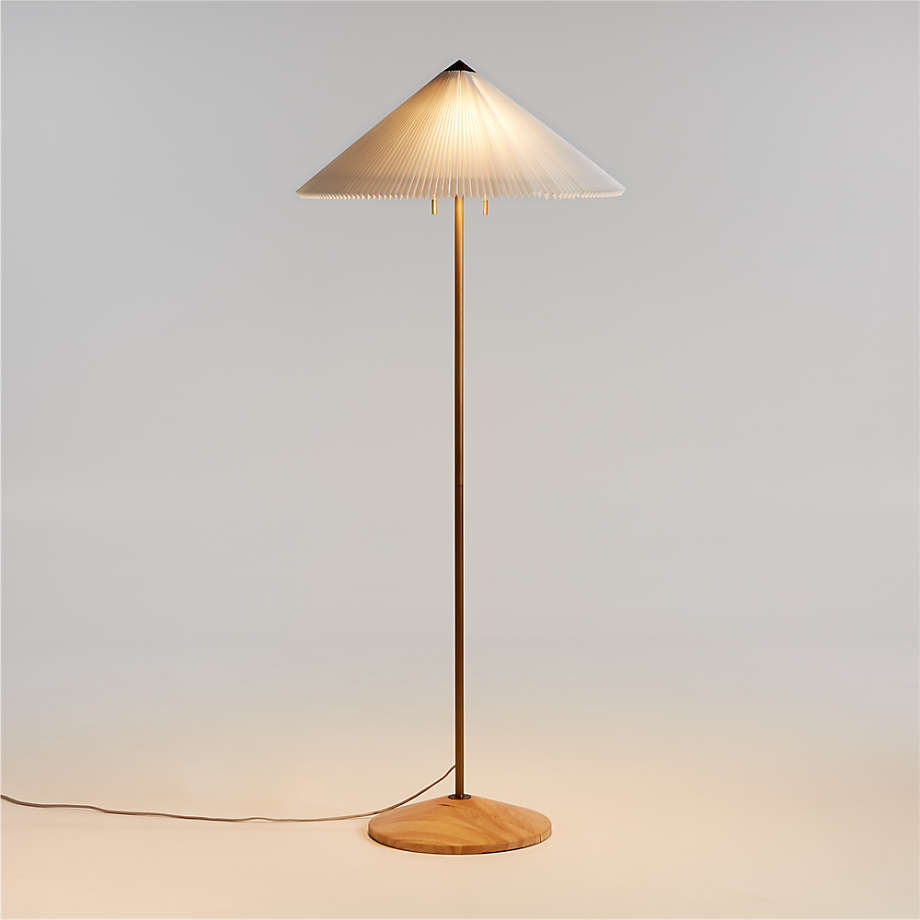 Flores Floor Lamp with Fluted Shade + Reviews | Crate & Barrel